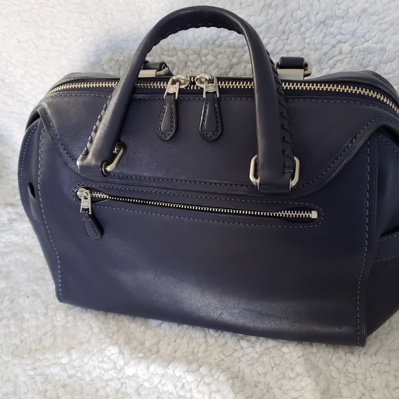 Coach Glovetanned Leather Ace Satchel - Indigo - Picture 2 of 12